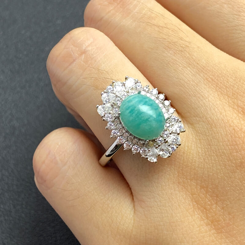 [Copy]Aqua Halo Amazonite Ring