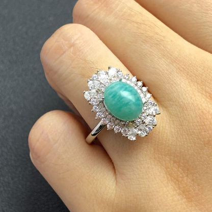 [Copy]Aqua Halo Amazonite Ring
