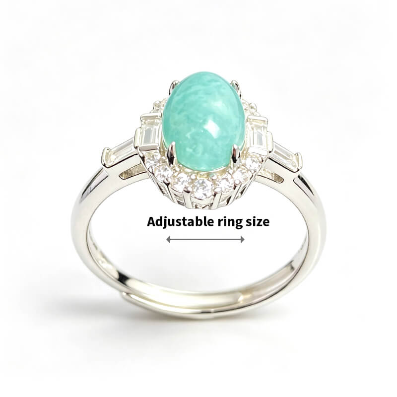 Aqua Halo Amazonite Ring