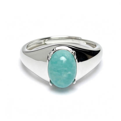 [Copy]Tide Whisper・Twisted Band Amazonite Silver Ring