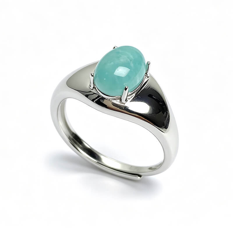 [Copy]Tide Whisper・Twisted Band Amazonite Silver Ring
