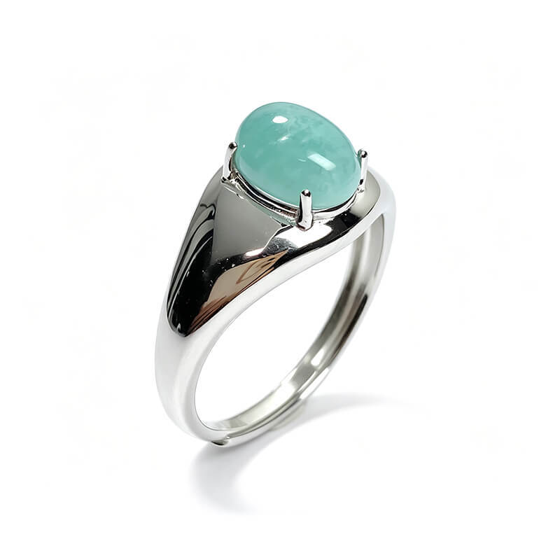 [Copy]Tide Whisper・Twisted Band Amazonite Silver Ring