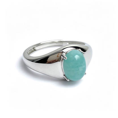 [Copy]Tide Whisper・Twisted Band Amazonite Silver Ring