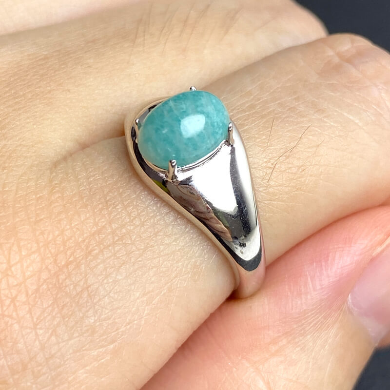 [Copy]Tide Whisper・Twisted Band Amazonite Silver Ring