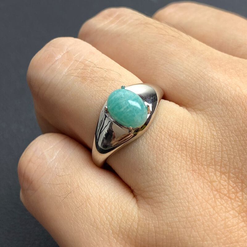 [Copy]Tide Whisper・Twisted Band Amazonite Silver Ring