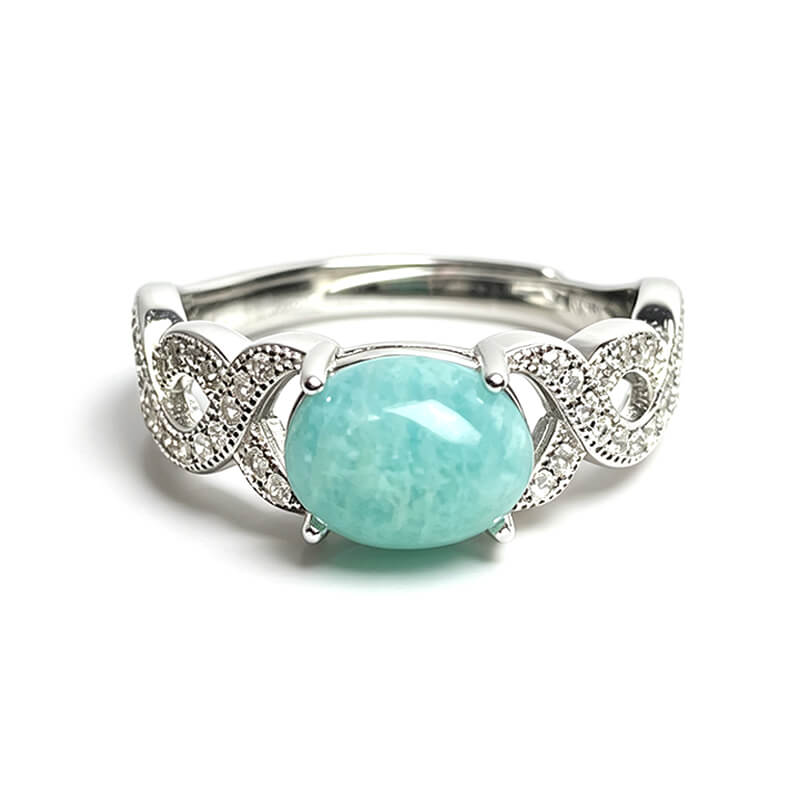 Tide Whisper・Twisted Band Amazonite Silver Ring