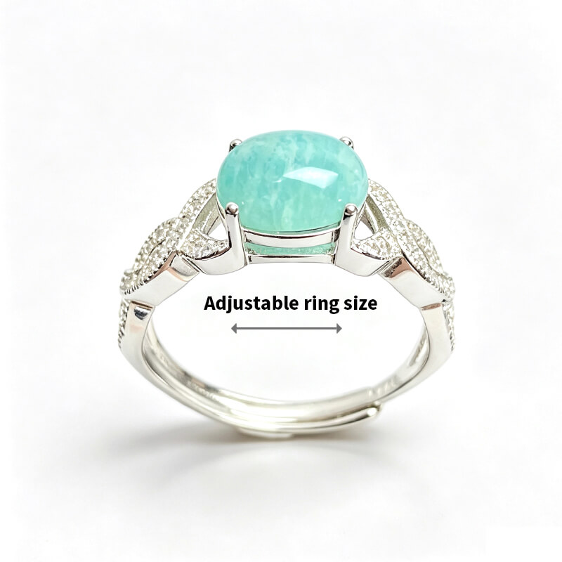 Tide Whisper・Twisted Band Amazonite Silver Ring