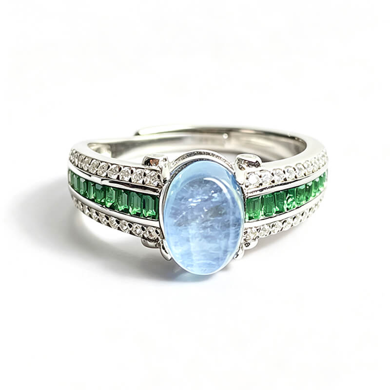 Aqua Verdant Art Deco Ring
