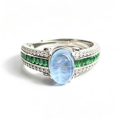 Aqua Verdant Art Deco Ring