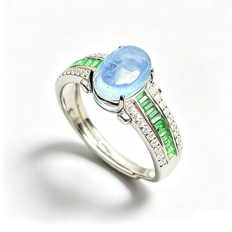 Aqua Verdant Art Deco Ring