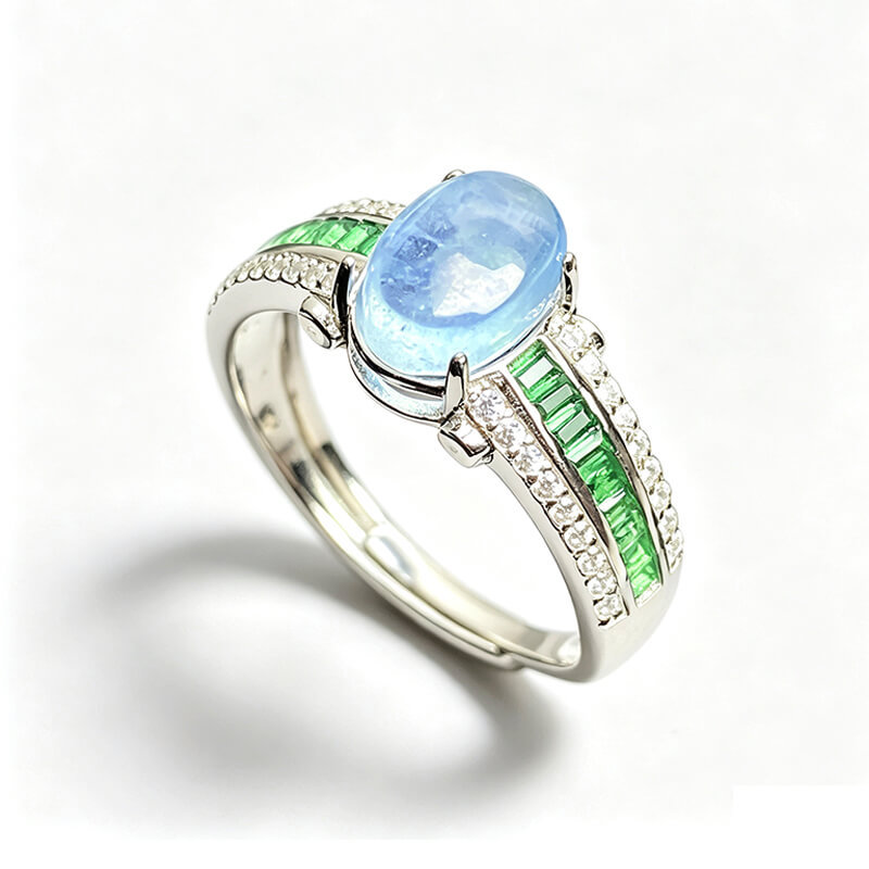 Aqua Verdant Art Deco Ring