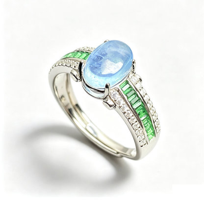 Aqua Verdant Art Deco Ring