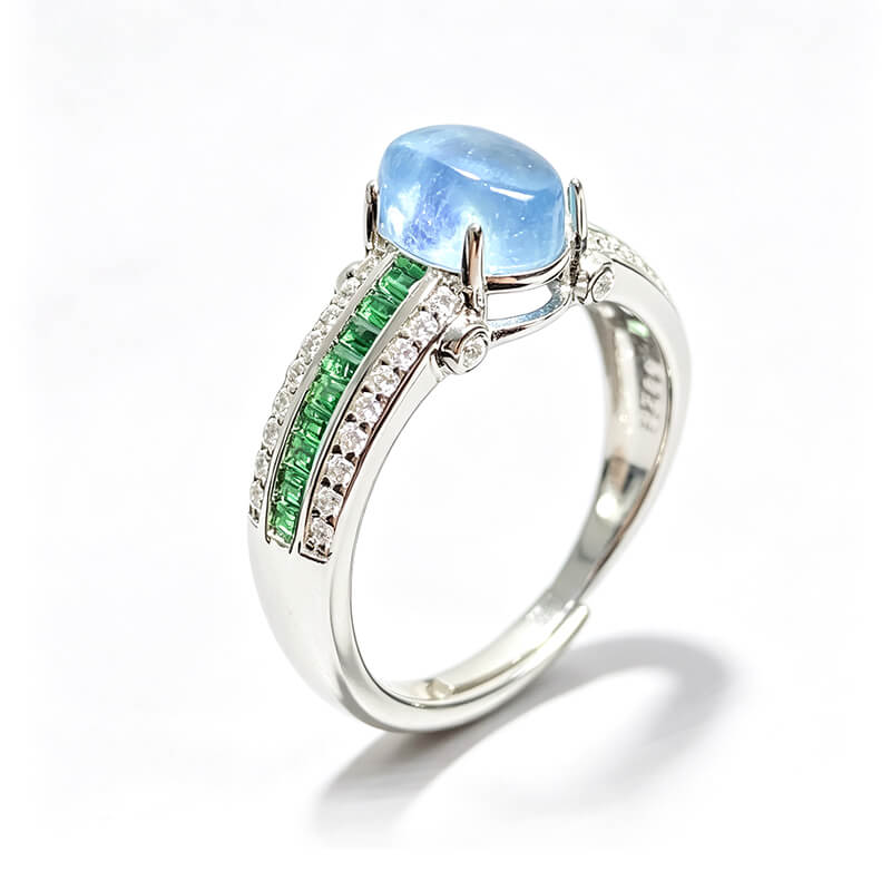 Aqua Verdant Art Deco Ring