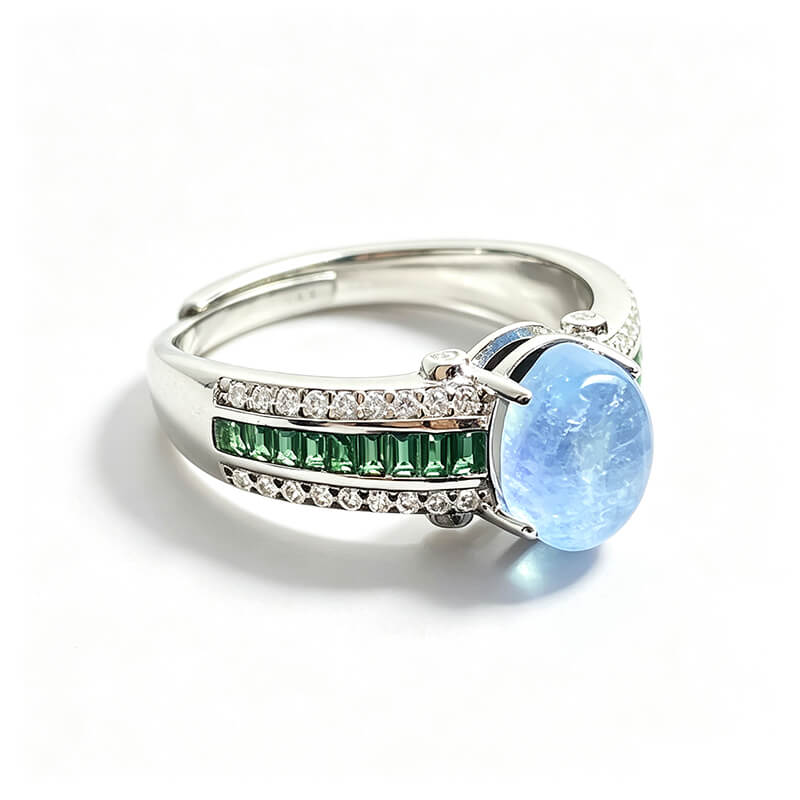Aqua Verdant Art Deco Ring