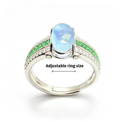 Aqua Verdant Art Deco Ring