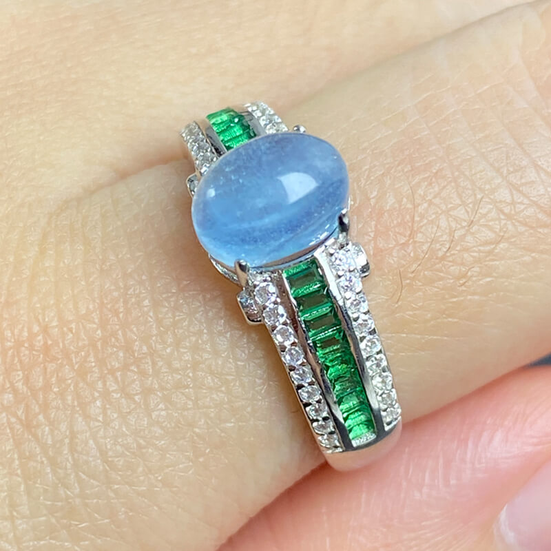 Aqua Verdant Art Deco Ring