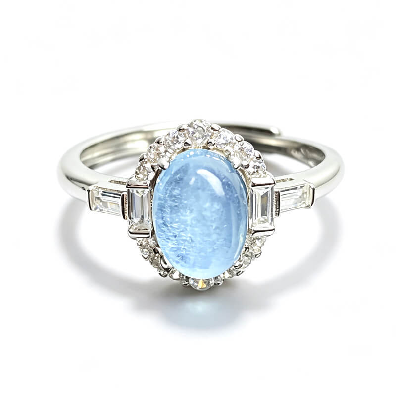 Lumina Tide Art Deco Aquamarine Ring