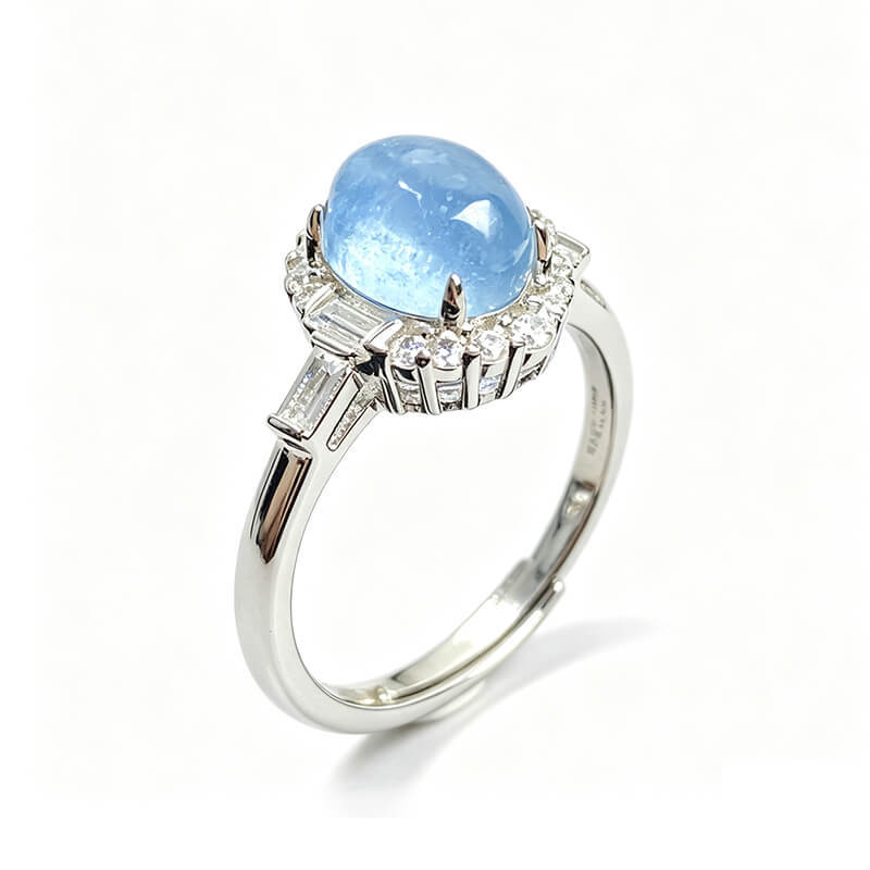 Lumina Tide Art Deco Aquamarine Ring