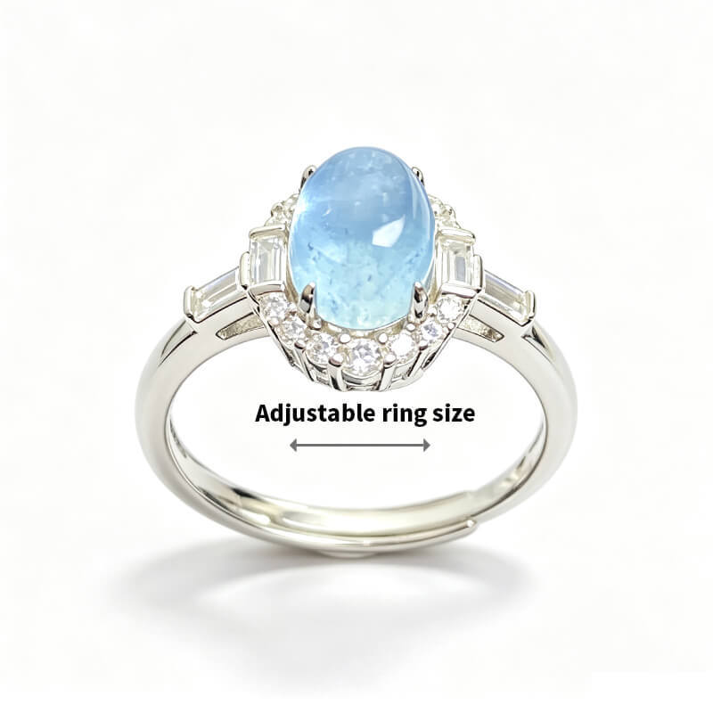 Lumina Tide Art Deco Aquamarine Ring