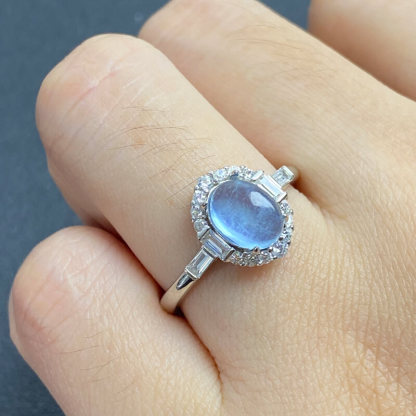 Lumina Tide Art Deco Aquamarine Ring