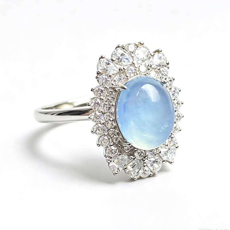 Stellar Mist Aquamarine Cluster Ring