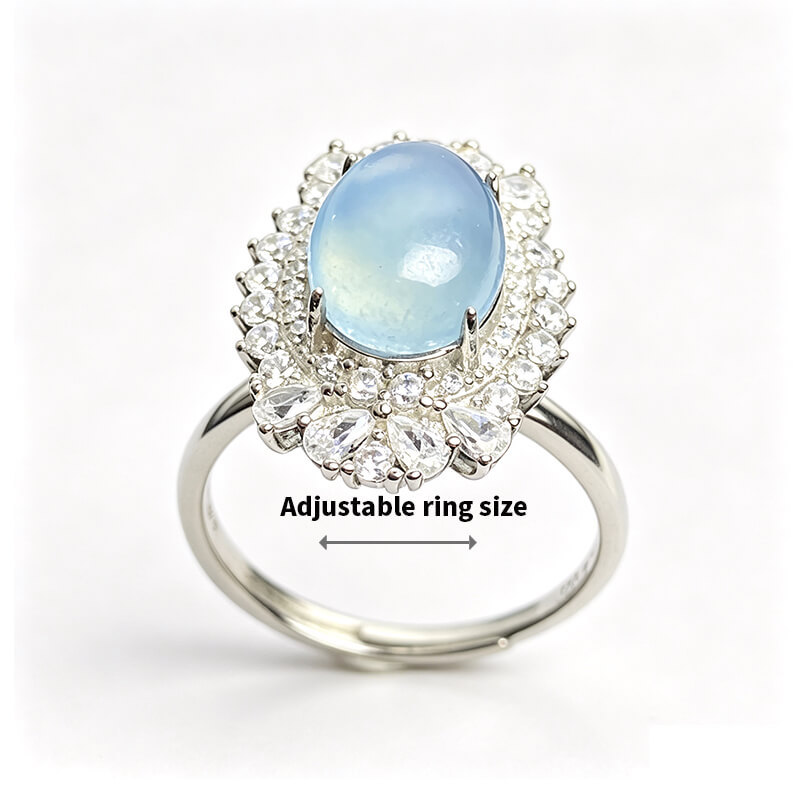 Stellar Mist Aquamarine Cluster Ring