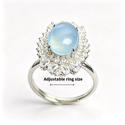 Stellar Mist Aquamarine Cluster Ring