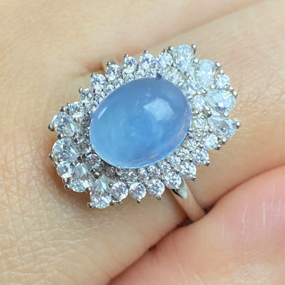 Stellar Mist Aquamarine Cluster Ring