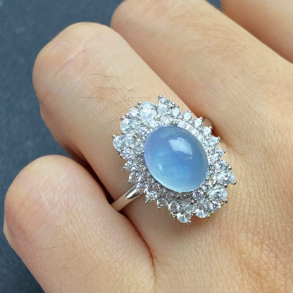 Stellar Mist Aquamarine Cluster Ring