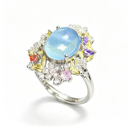 Nereid’s Garden Aquamarine Ring