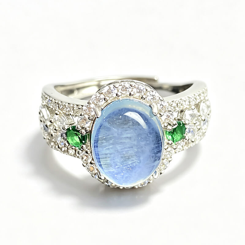 Luminara Halo Aquamarine Ring