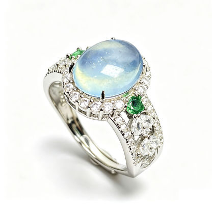 Luminara Halo Aquamarine Ring