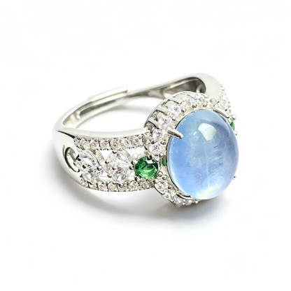 Luminara Halo Aquamarine Ring