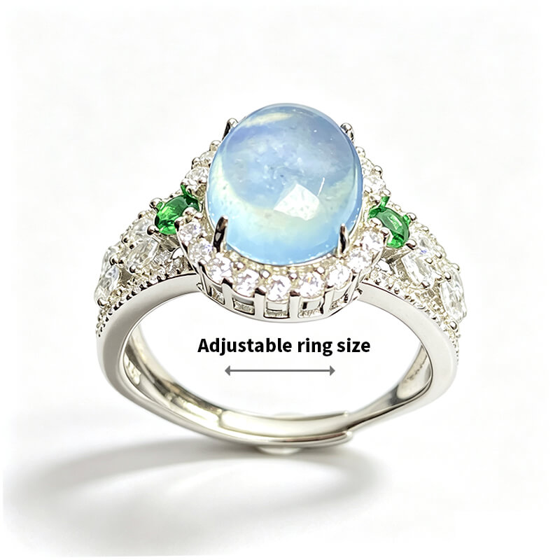 Luminara Halo Aquamarine Ring