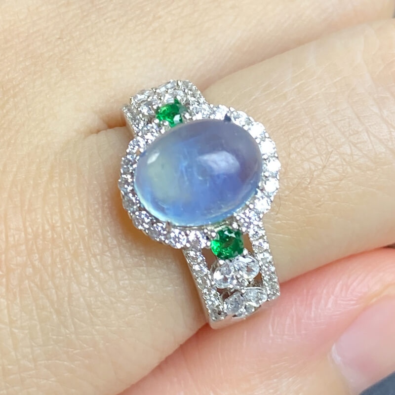 Luminara Halo Aquamarine Ring
