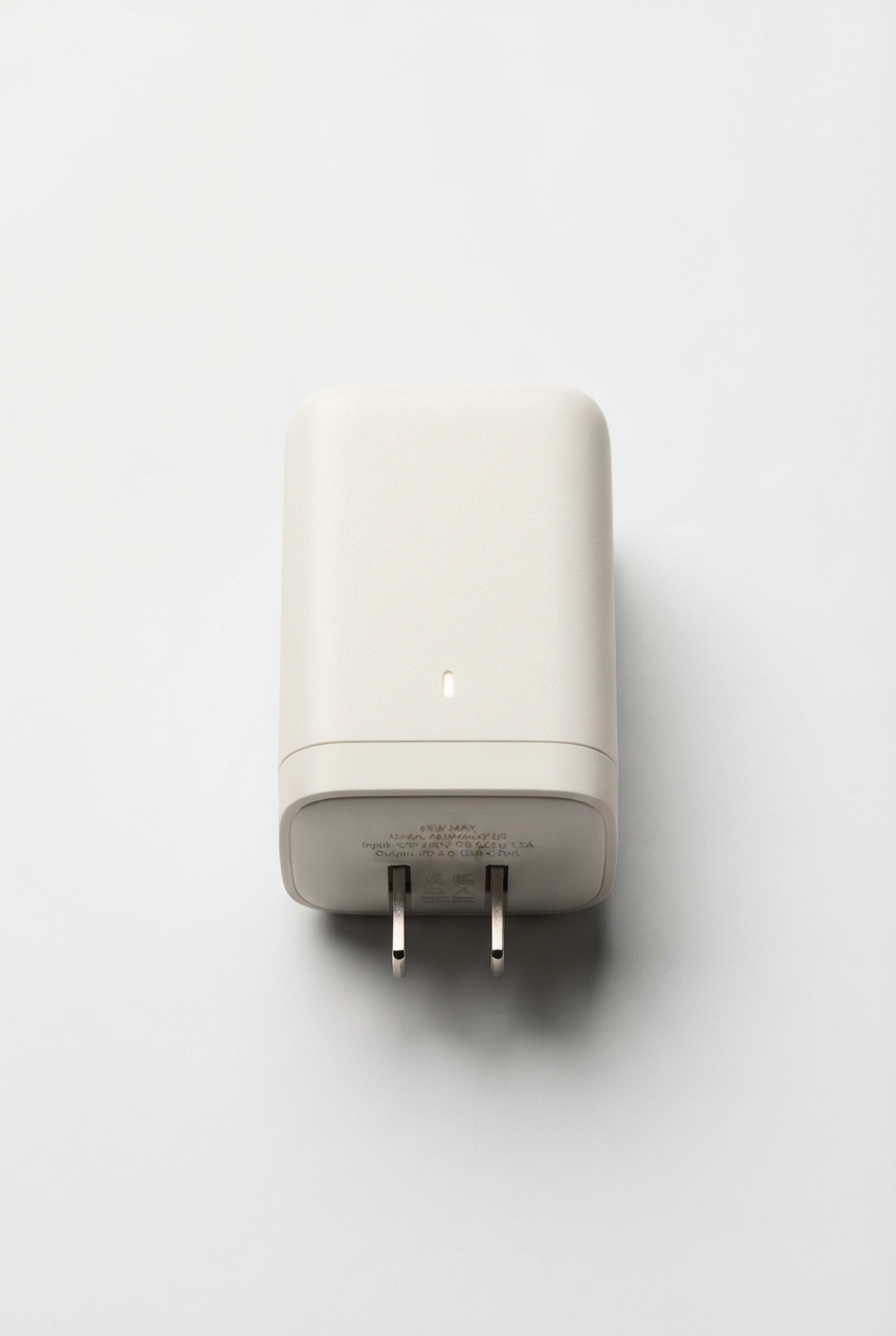 USB-C wall charger full product view on neutral background