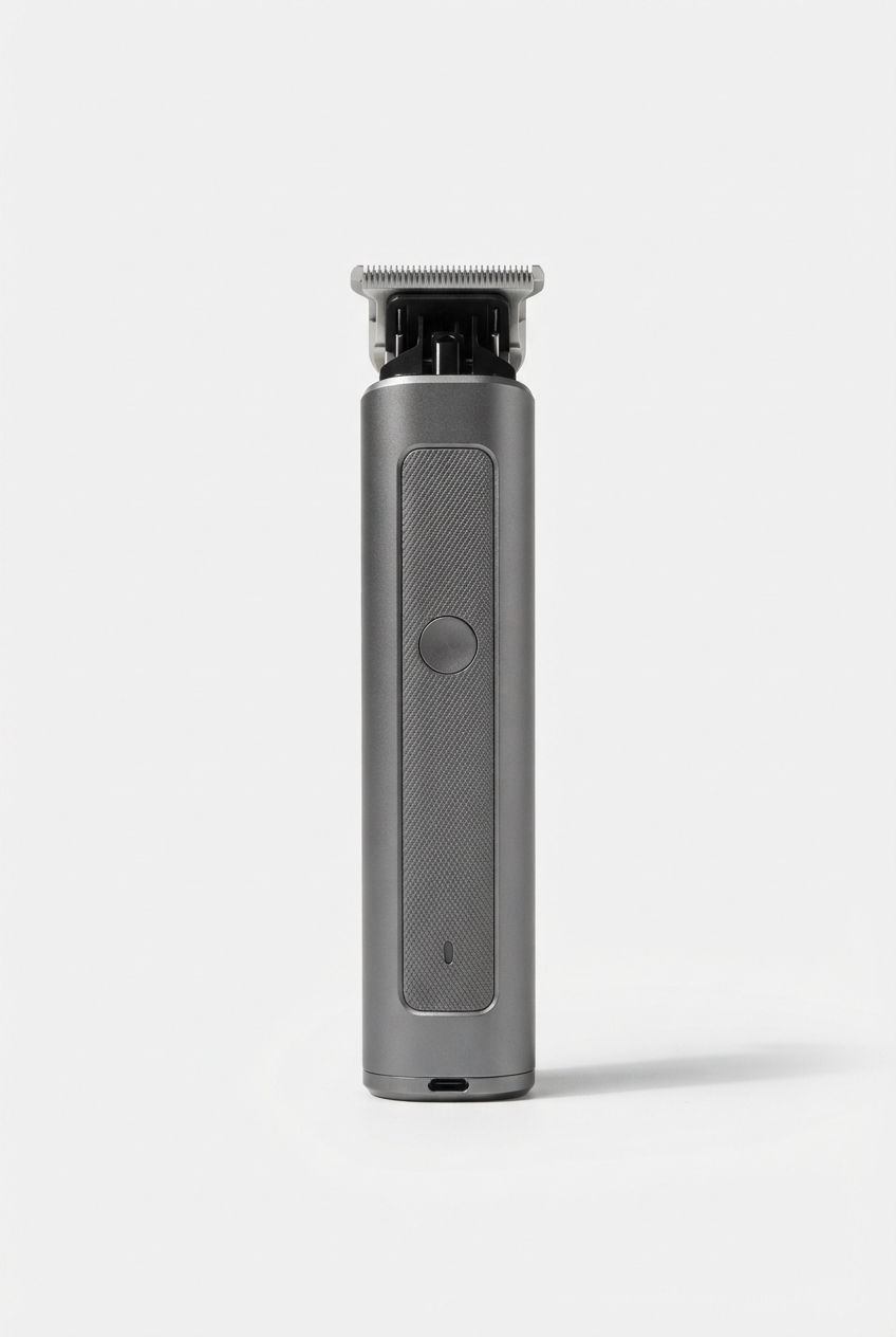 Beard trimmer full product view on neutral background