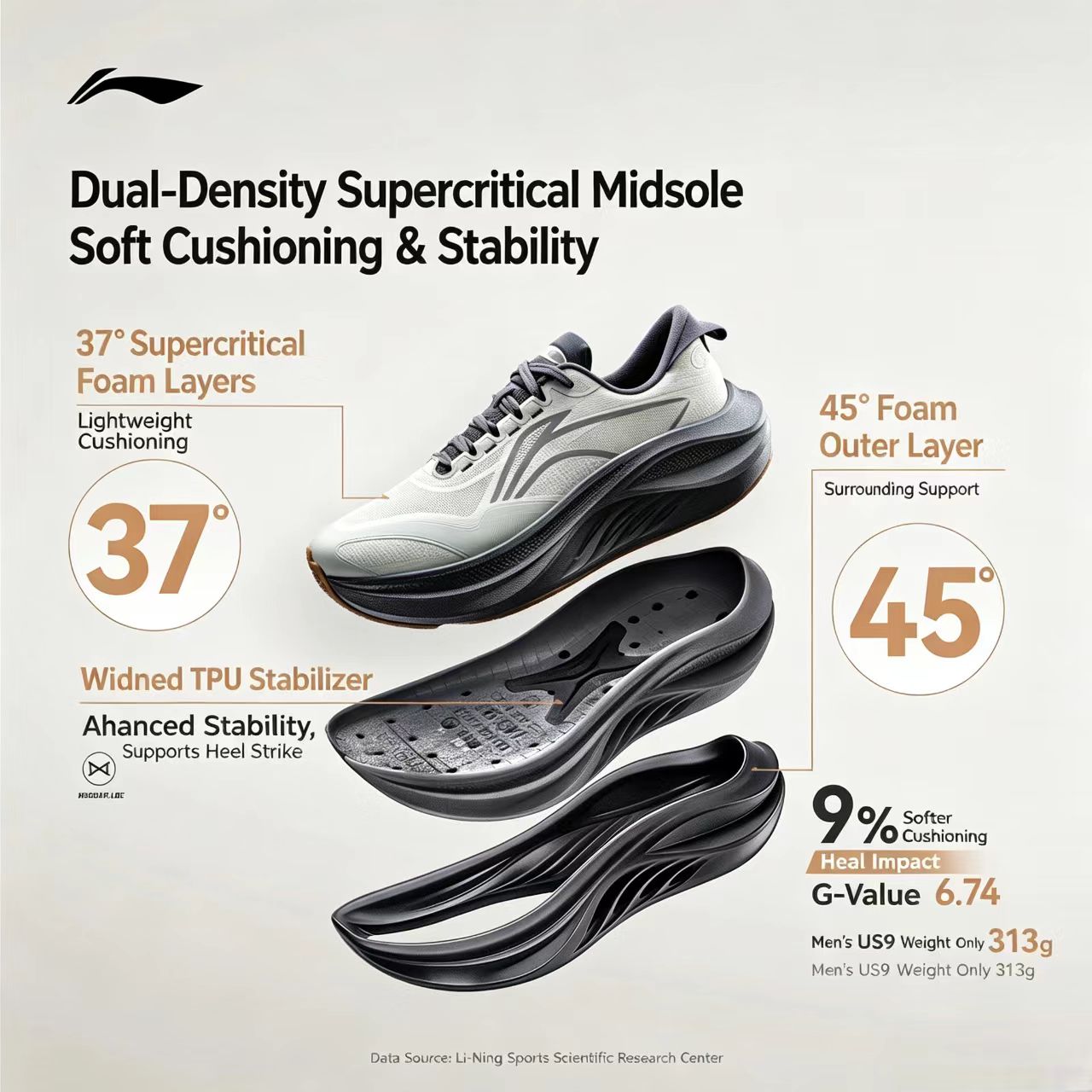 Li‑Ning 2026 New Protective Running Shoes