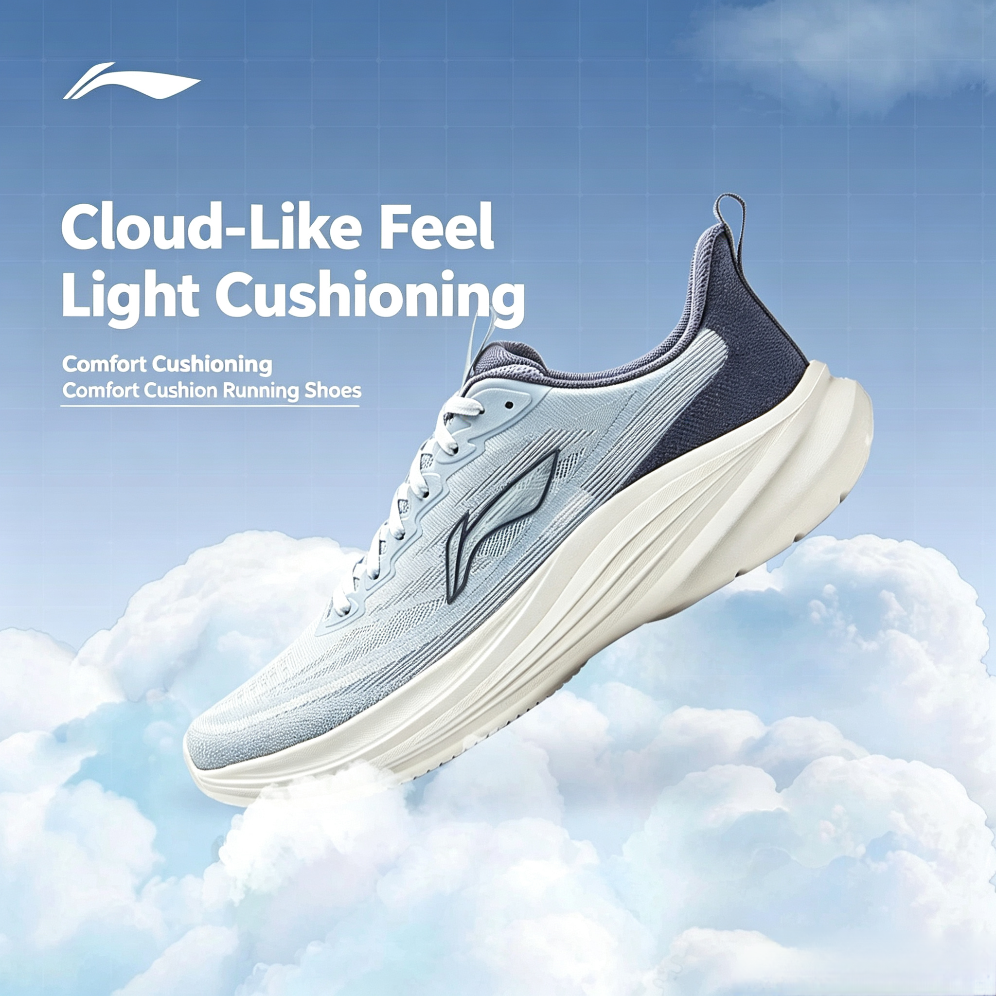 Li‑Ning Men's Summer Casual Running Shoes, Breathable Low‑Top Sneakers