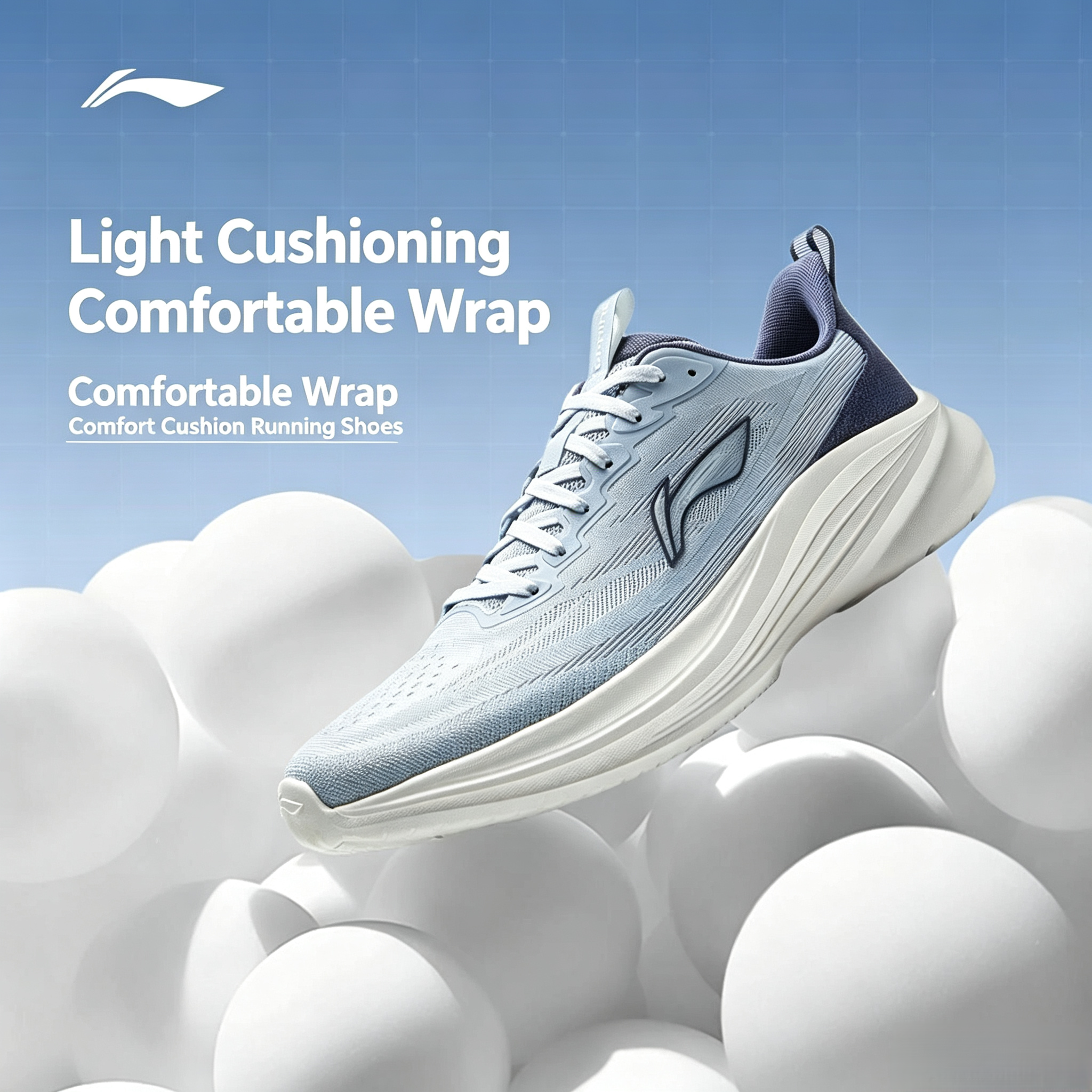 Li‑Ning Men's Summer Casual Running Shoes, Breathable Low‑Top Sneakers