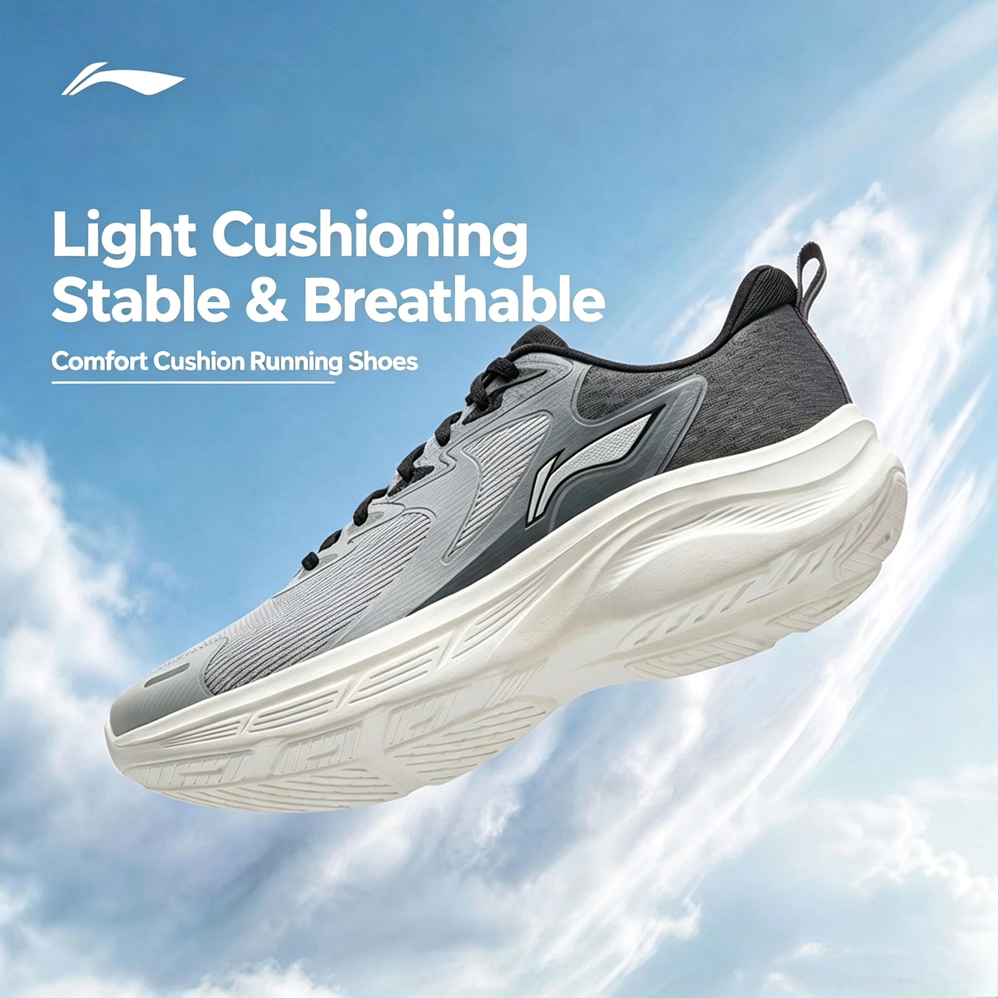 Li‑Ning Men's Summer Casual Running Shoes, Breathable Low‑Top Sneakers