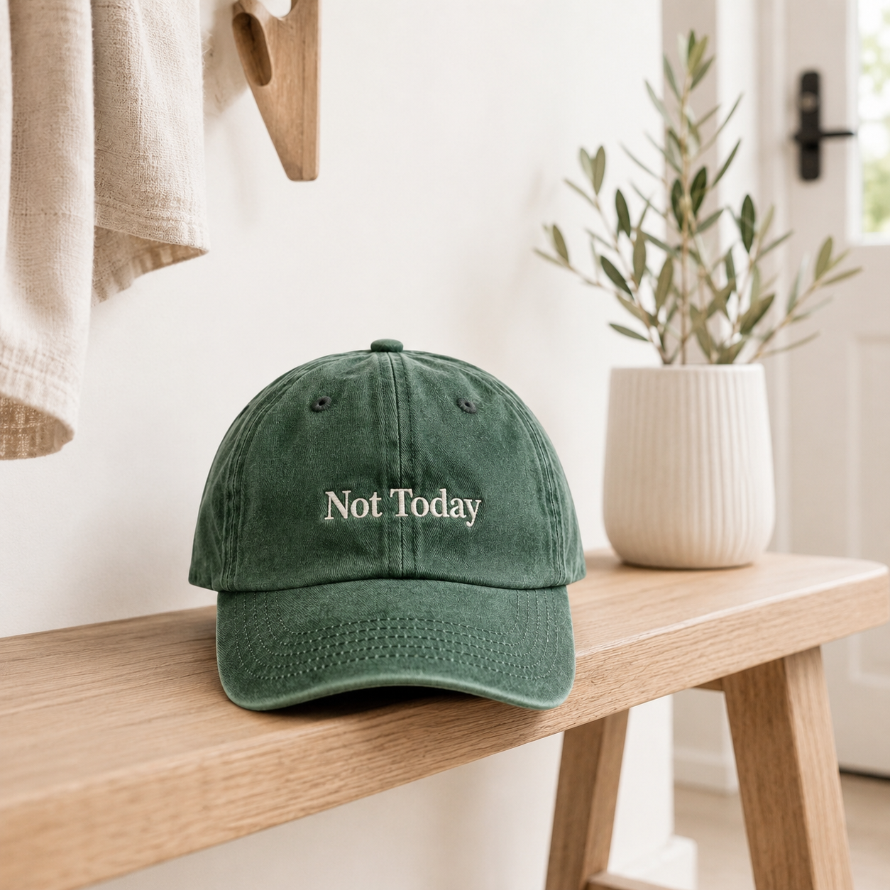 Personalized retro baseball cap with embroidered name or text.