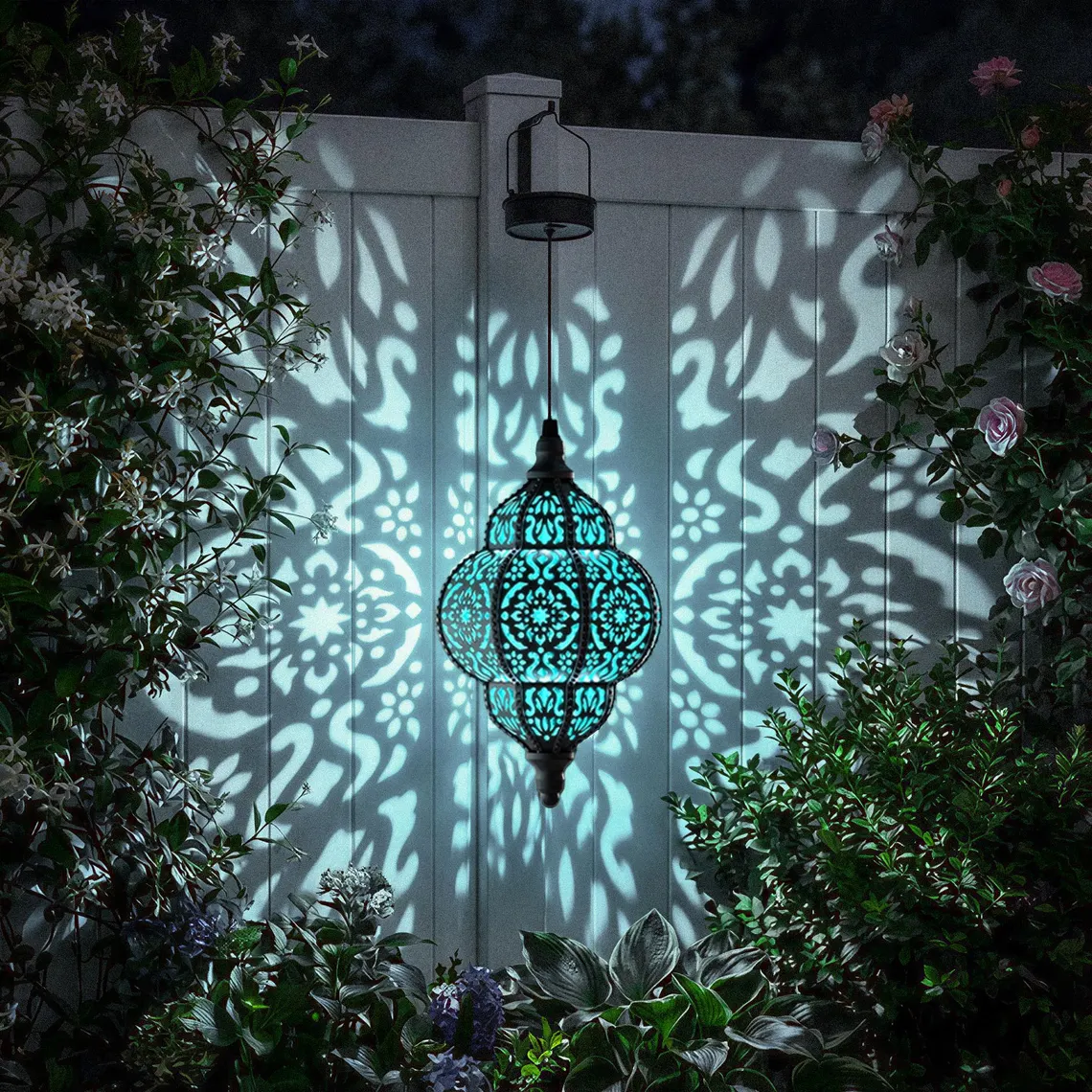 Moroccan Style Hanging Solar Lantern