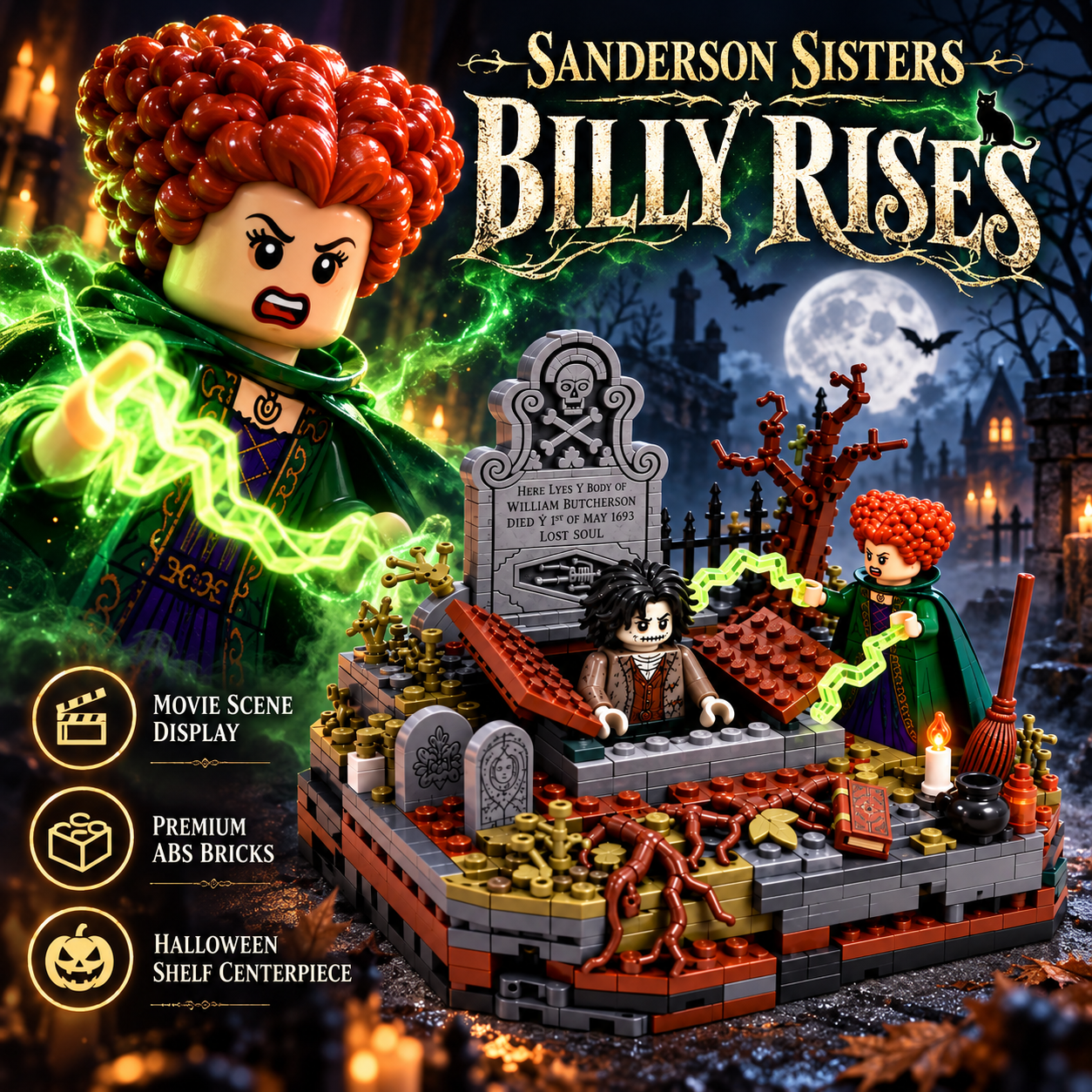 Sanderson Sisters Billy Rises Graveyard Collector Building Set