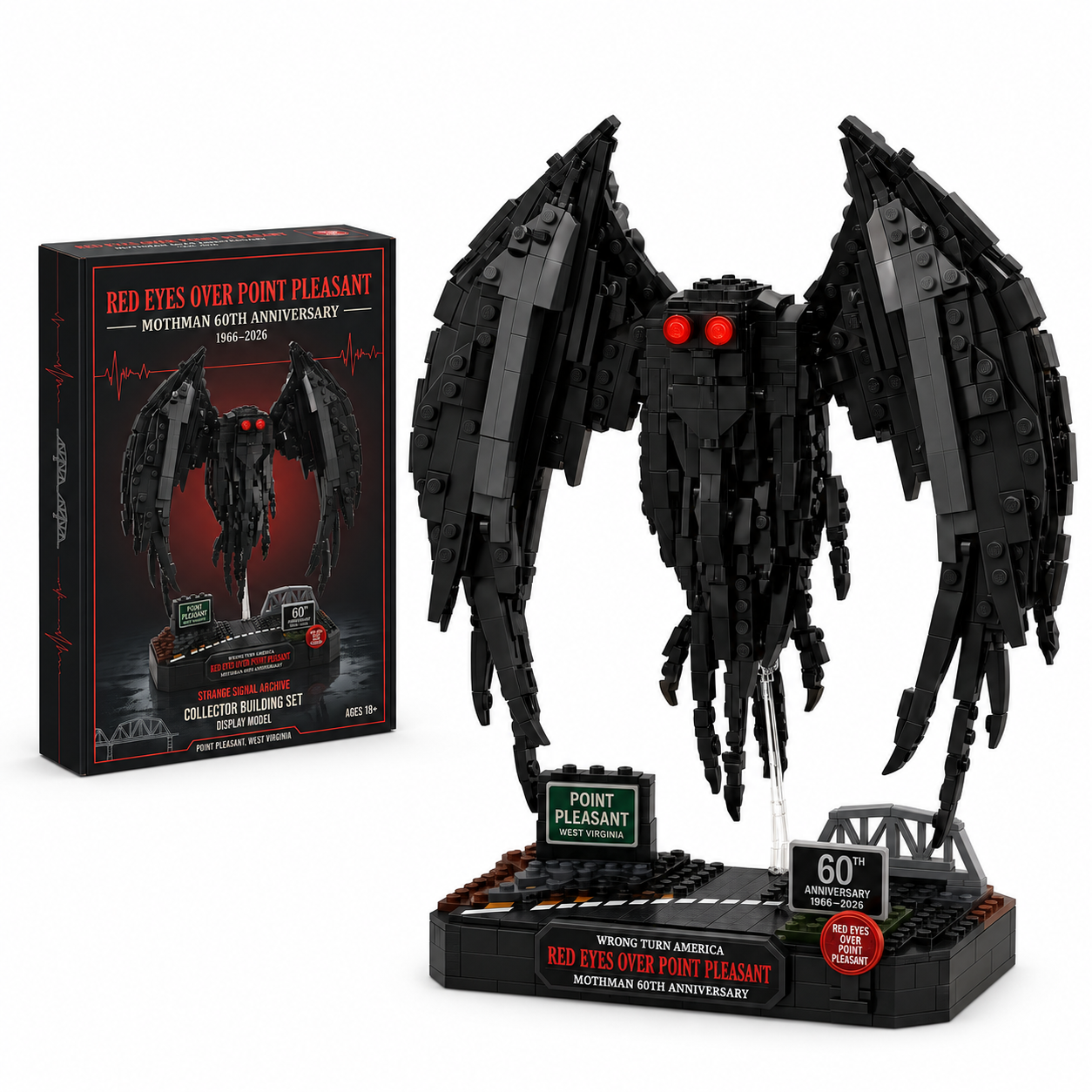 Mothman Red Eyes Over Point Pleasant 60th Anniversary Collector Building Set