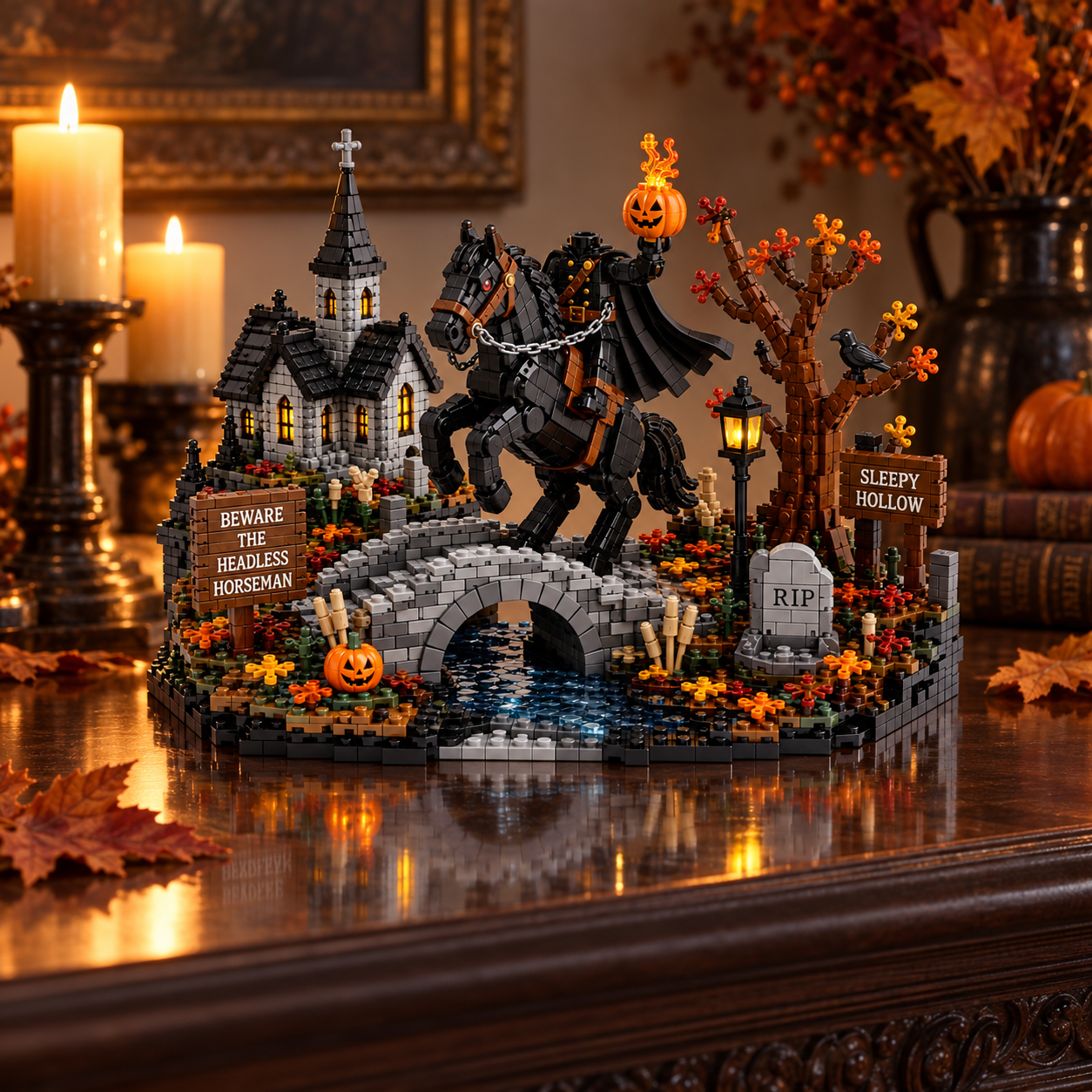 Sleepy Hollow Headless Horseman Building Blocks Set