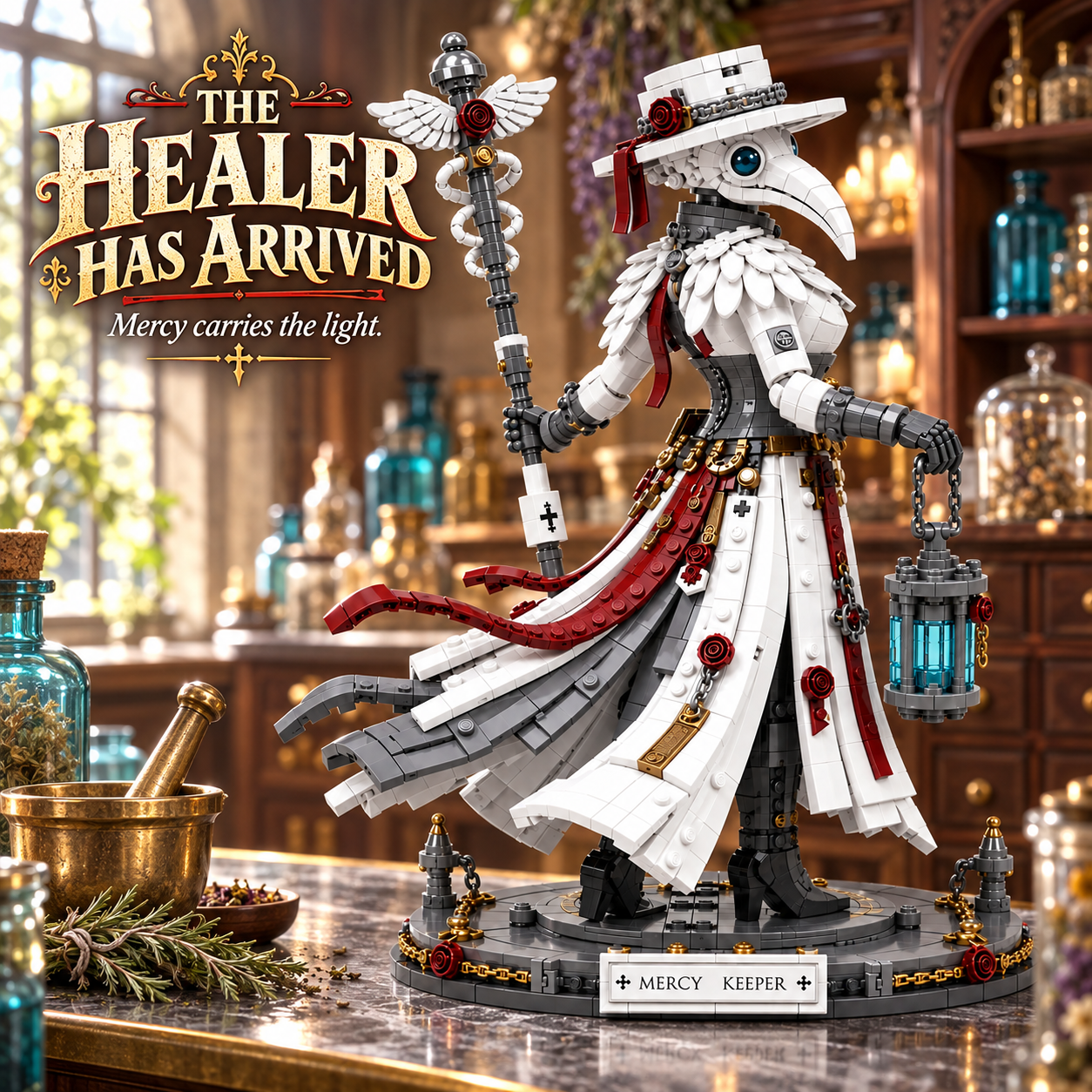  Mercy Keeper White Plague Doctor Collector Building Set