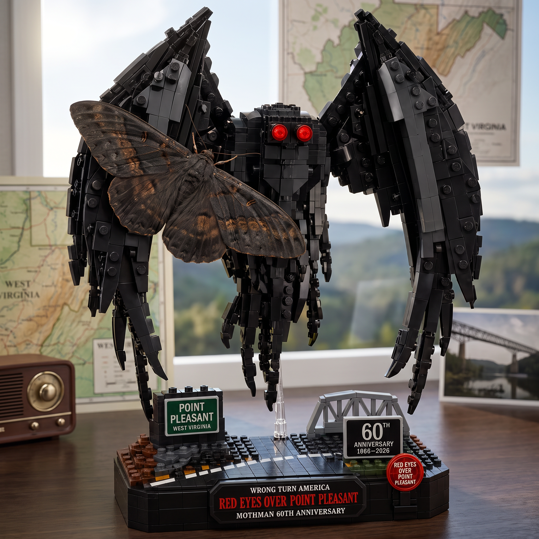 Mothman Red Eyes Over Point Pleasant 60th Anniversary Collector Building Set