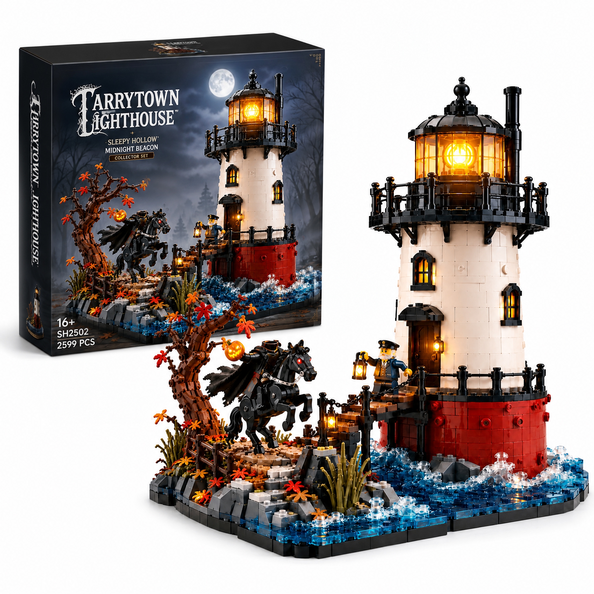 Tarrytown Lighthouse Sleepy Hollow Midnight Beacon Collector Building Set