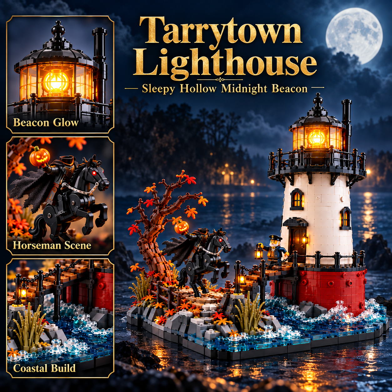 Tarrytown Lighthouse Sleepy Hollow Midnight Beacon Collector Building Set